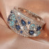 Dazzling Blue Turquoise 18K White Gold-Plated 5A Cubic Zirconia Women Ring